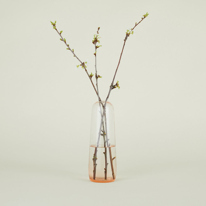 Vase de table Aurora, H 11,5 po x l 4 po x P 4 po, Rosé