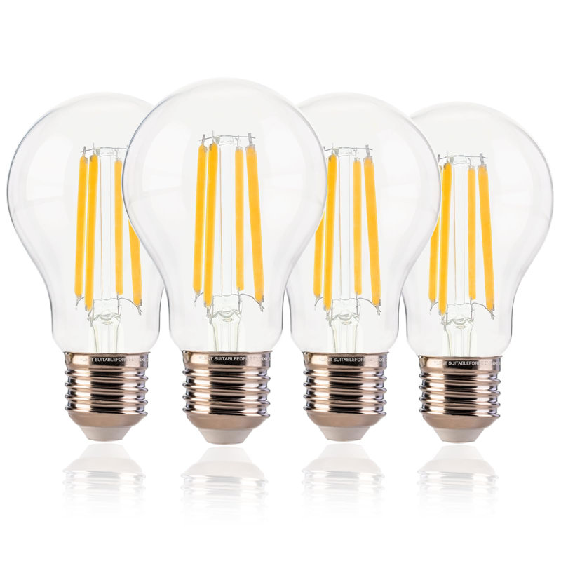 Ampoules DEL A19 à intensité variable, 100 W, blanc doux 2700 K, culot E26, ampoules transparentes