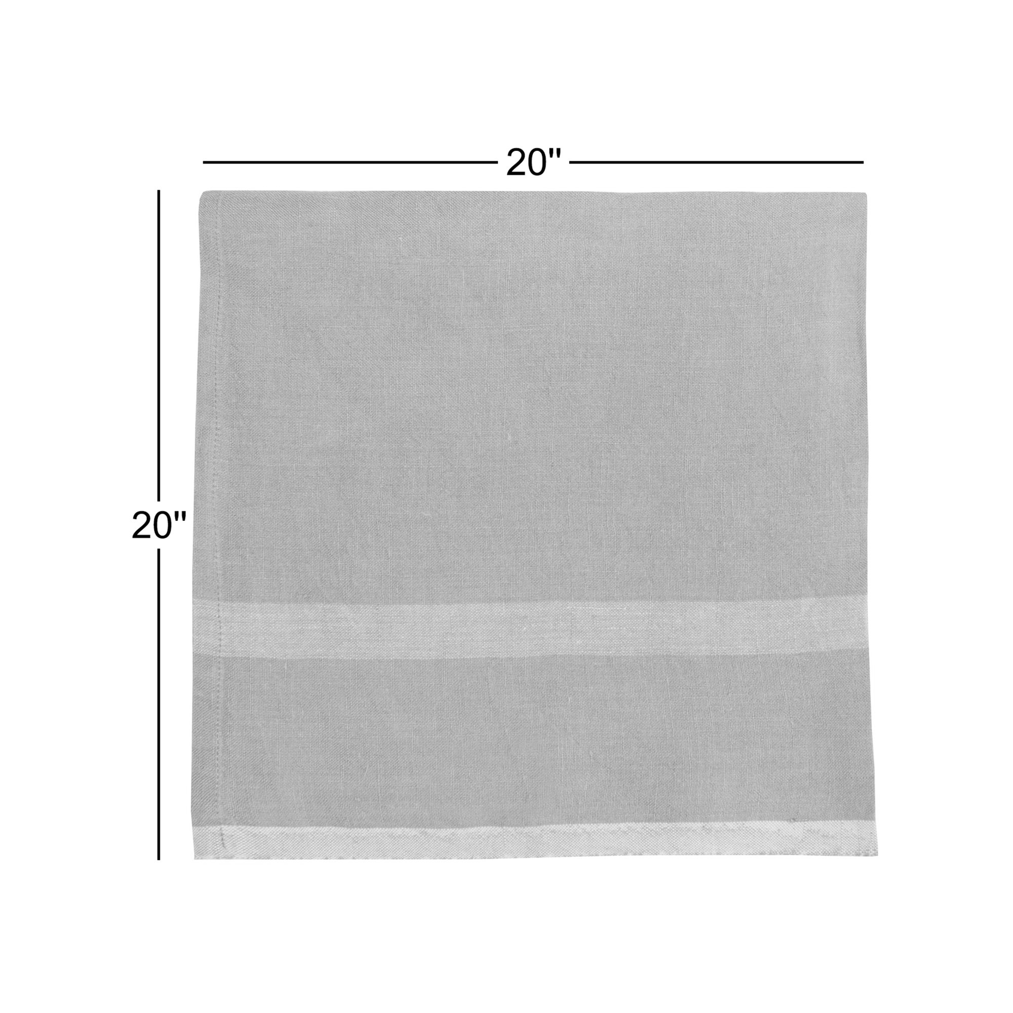 Tegan Linen Stripe 20" Napkin, Grey/Lime