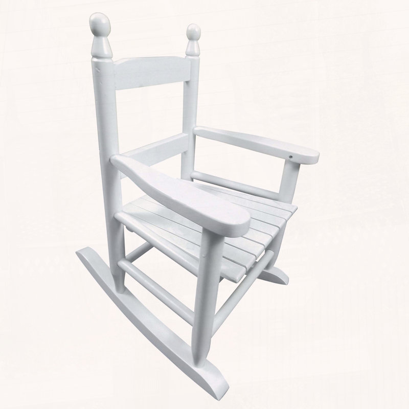 Chaise berçante en bois massif massif, Blanc