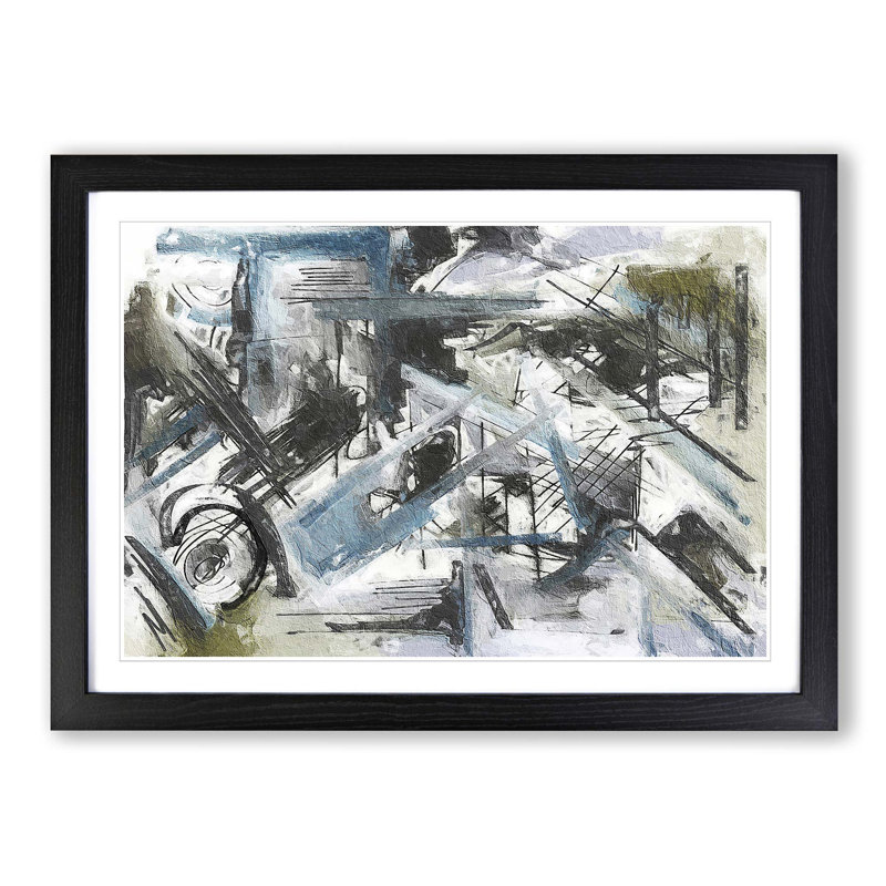 Abstract Vol.351 by S.Johnson - Framed Print, 24cm H x 33cm W x 2cm D, Black Framed