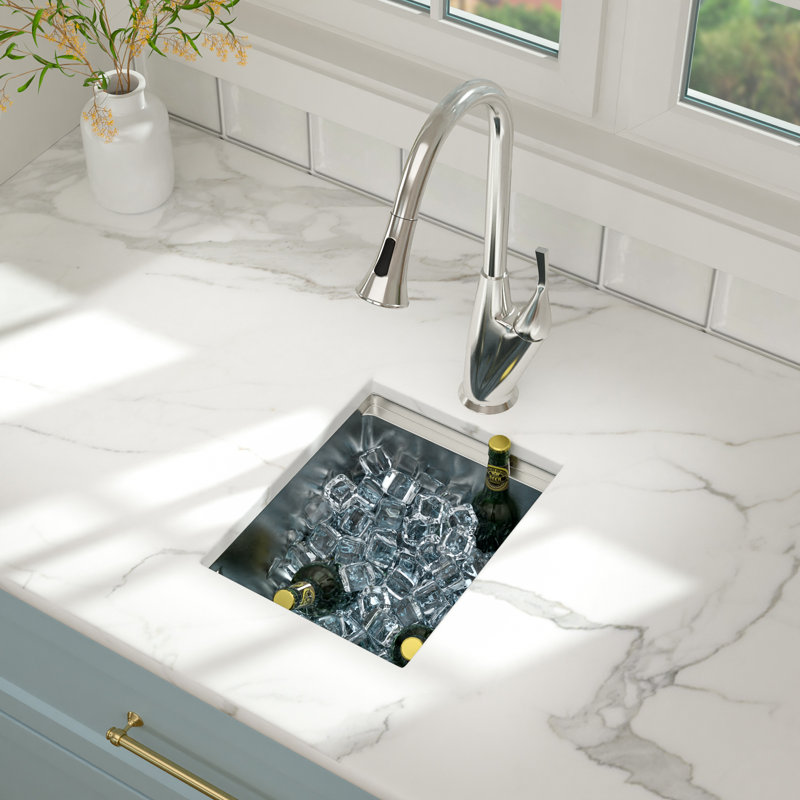 Évier de cuisine en acier inoxydable de calibre 16 L 12 po x l 15 po