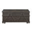 Table basse traditionnelle à plateau relevable rustique avec rangement et fini brun