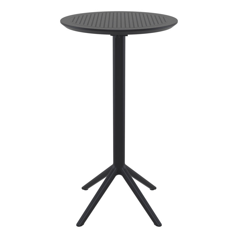 Table bistro pliable en plastique pour 2 personnes Elodie, Noir, noir, noir, noir, H 42,5 po x l 23,6 po x L 23,6 po