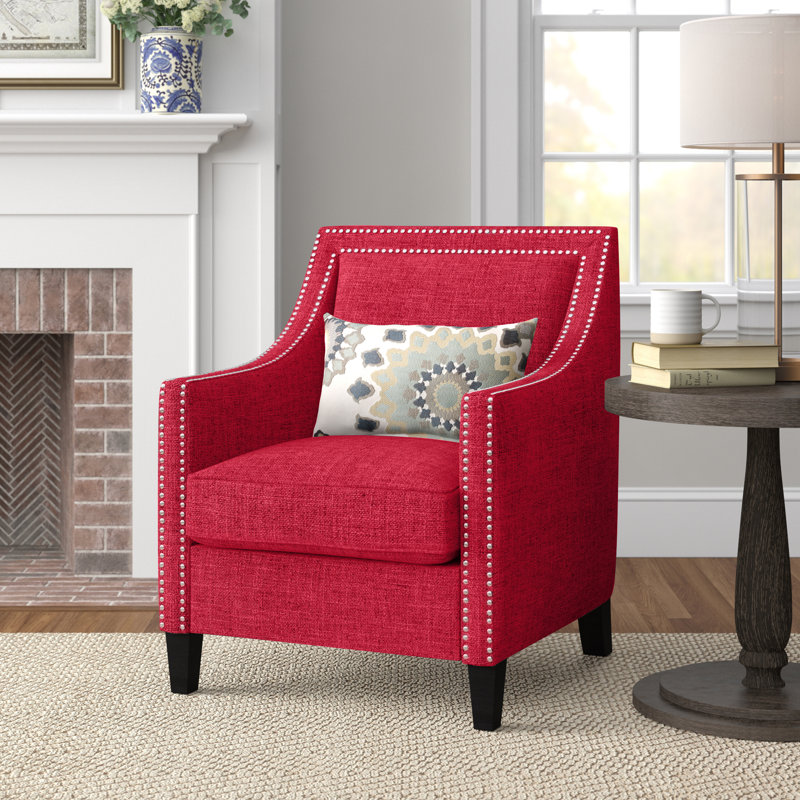 Damira Upholstered Armchair, Berry - Red