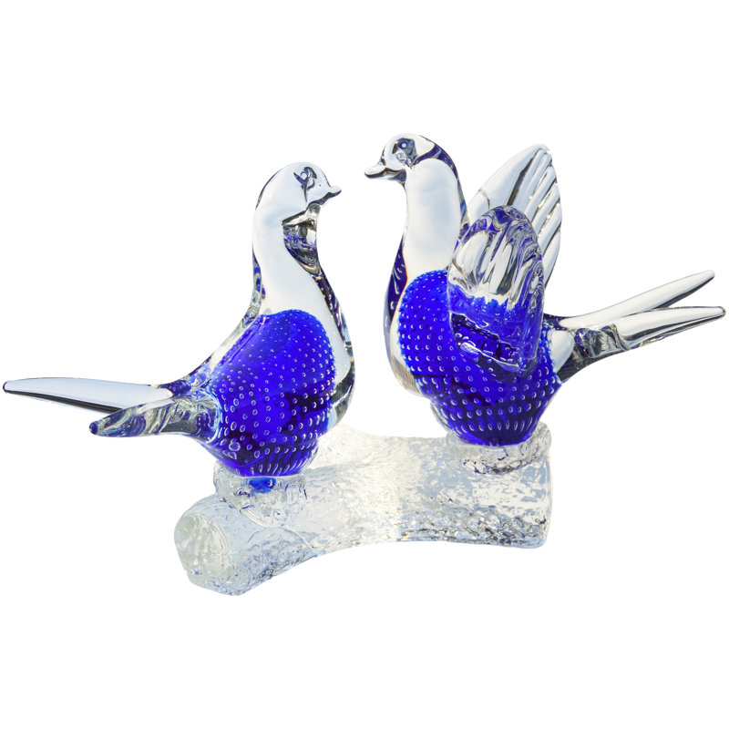 Mid 20th Century Large Handblown Murano Italian Art-glass Birds Accent