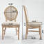 Ensemble de 2 chaises de salle à manger French Country, chaises rembourrées à dossier rond, techniques de tréfilage et de sculpture, démontables et empilables, pour le salon, la cuisine, le restaurant, beige
