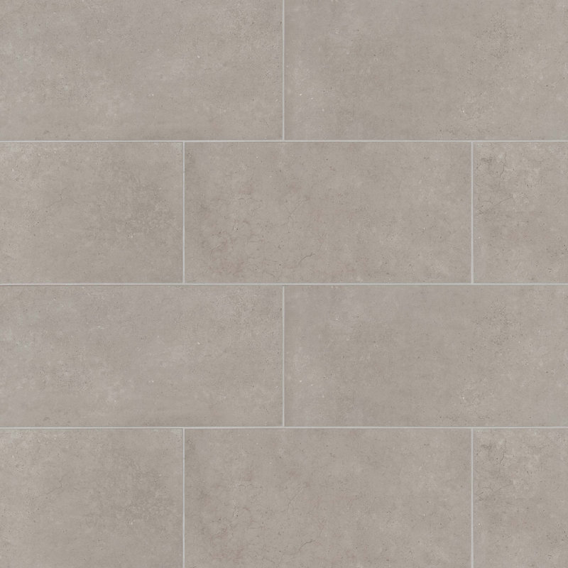 Materika 12" x 24" Porcelain Concrete Look Wall & Floor Tile, Greige