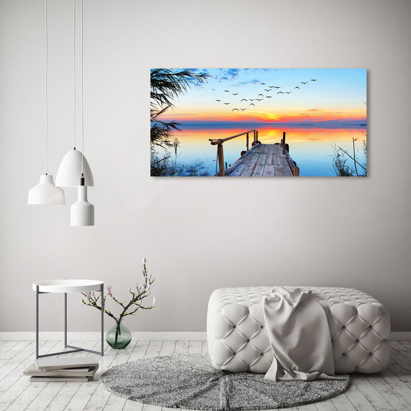 Pier At The Lake - Wrapped Canvas Print