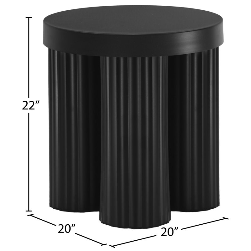 Peonie Iron End Table, Black