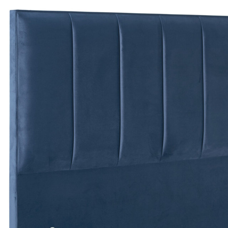 Wirksworth Upholstered Headboard, Velvet, Kingsize (5'), Plush Navy