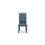 L'ensemble de mobilier de salle à manger 5 pièces comprend une table de salle à manger rectangulaire avec pieds en X et 4 chaises Parsons en tissu bleu, noir brossé-947147474-947147477