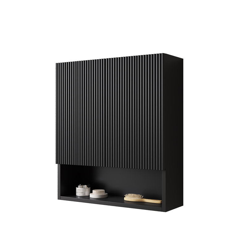 Armoire de salle de bain murale rayée TOBI 26 po, Noir