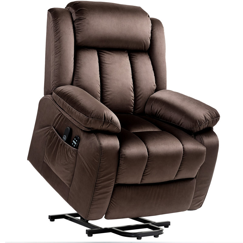 Power Lift Recliner Chair for Elderly with Massage and Heat, Electric Lift Chair, Fabric Massage Chair Recliner with Remote Controllers, USB Ports and Side Pockets, 35" Wide Back