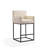 Ambassador Mid-Century Modern Vegan Leather Upholstered Metal Counter Stool in Gray-132028873-133938580