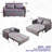 Velvet Multi-position adjustable Sofa with 2 Detachable Arm Pockets-445078446-457133296