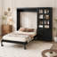 Murphy Bed with Reversible Side Cabinet, Acrylic Doors, Four Drawers and Multi-Shelf Storage System for Space Saving Home Organization-2022338039