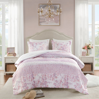 Ensemble de housse de couette à motif floral à motif cachemire double / grand
