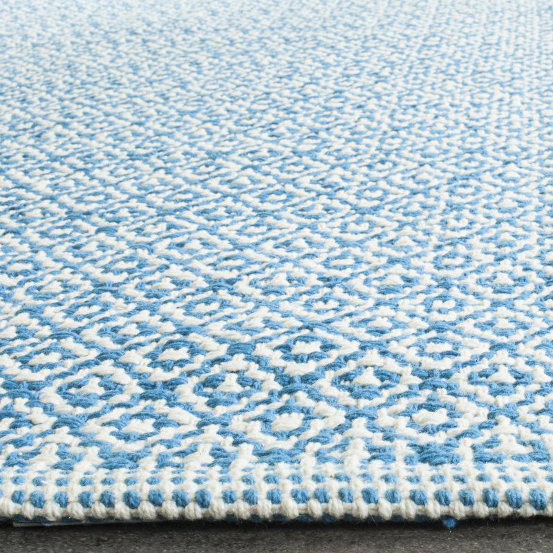 Dunleavy Geometric Cotton Hand Woven Area Rug, Rectangle 122 x 183 cm