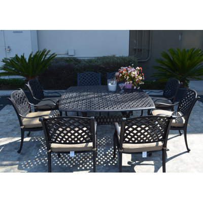 Middleburgh 8 - Person Patio Dining Set with Square Table , Cushions Included