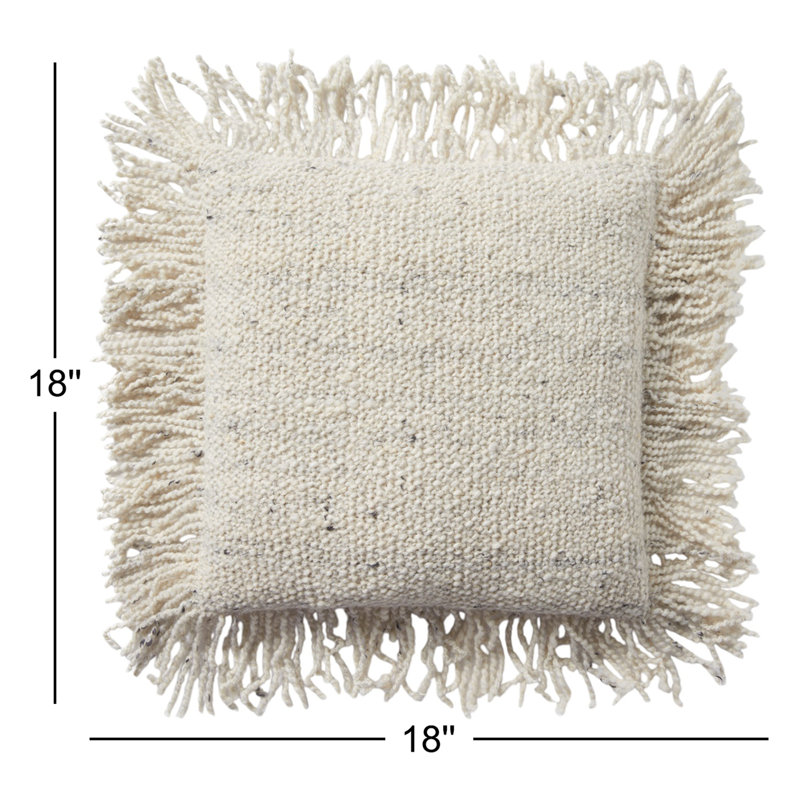 Oreiller carré Villa, Ivoire ivoire, Polyester/ bourre en polyester