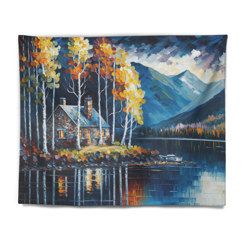 Tapisserie en polyester avec des punaises, H 50 po x l 60 po