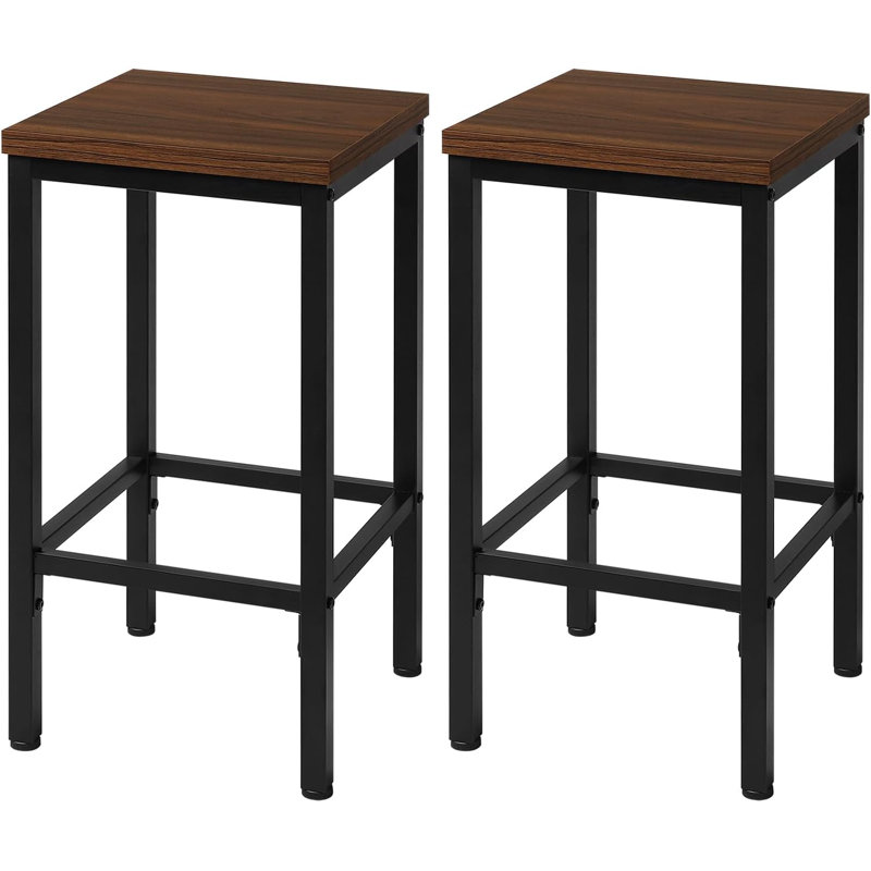 Michealla Counter Stool with Metal Frame, Rustic Brown/Black