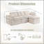 Canapé modulaire en L compressé modulaire en L rembourré en velours côtelé avec repose-pieds mobile, avec trois coussins et deux coussins lombaires, coussins de siège amovibles Cloud-129158246