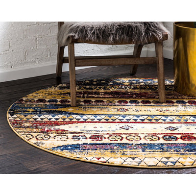 Tapis décoratif oriental beige/bleu/rouge