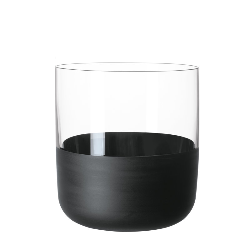 Villeroy & Boch Manufacture Rock Collection Shot Glass Set, Set of 4, Crystal Glass with Matte Black Base, Made in Europe, Capacity 1.25 oz