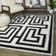 Tapis géométrique noir / blanc Wilk