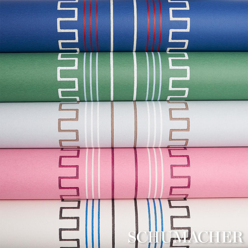 Schumacher x Mary McDonald Greco Stripe Wallpaper, Ivory