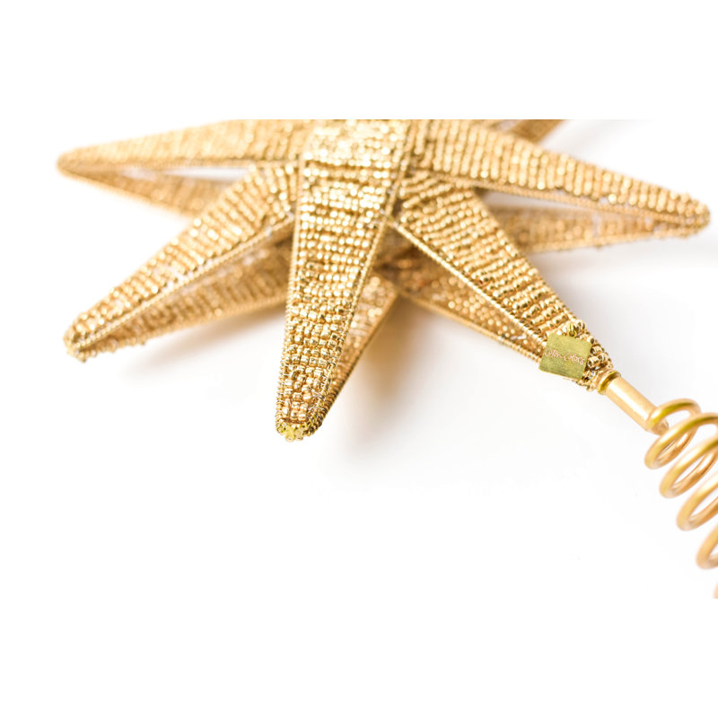 Beaded 12 Tree Topper, Gold