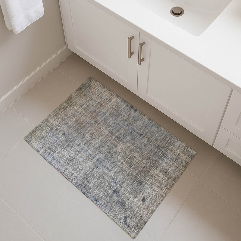 Premium Machine Washable Mayfield AMF2087 Abstract Rug, 1'8" x 2'6", Taupe