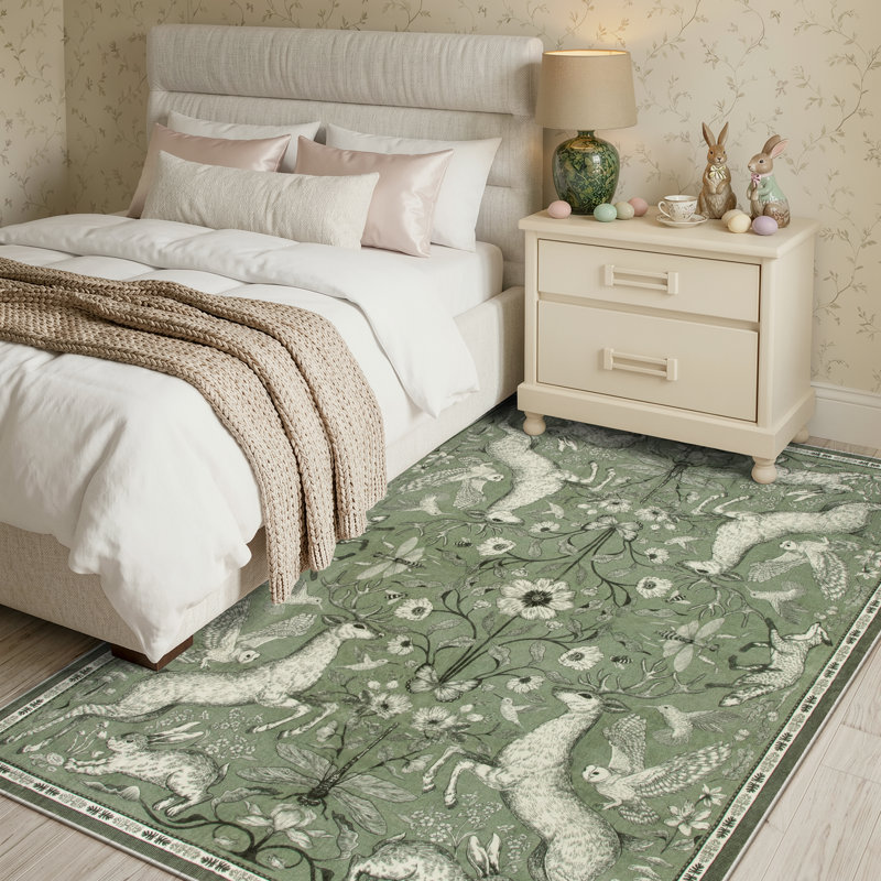 Tapis lavable pour animaux Goldene Morris avec envers antidérapant pour salon, chambre à coucher et chambre d'enfant