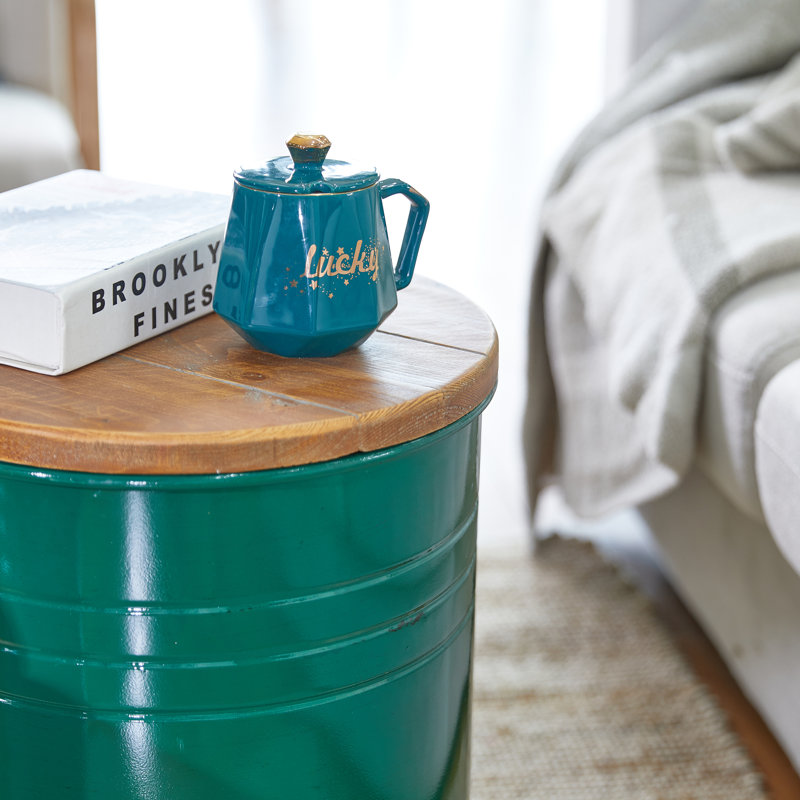 Nicky Solid Wood Top Nesting Tables, Green