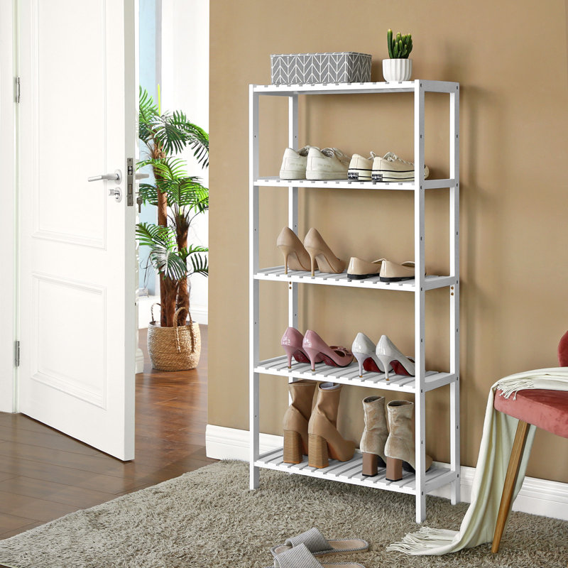 Solid Wood Freestanding Bathroom Shelves, White