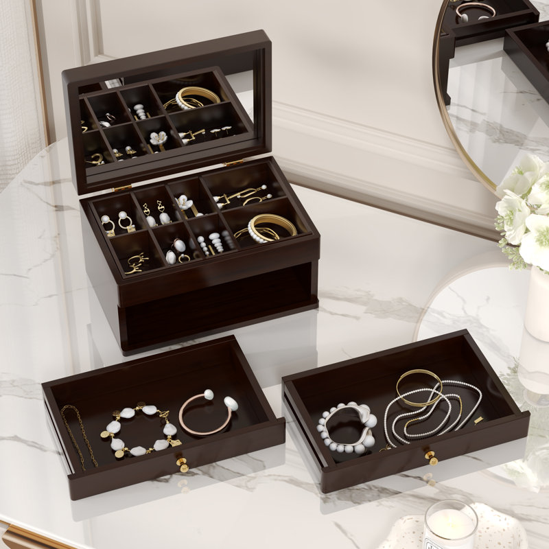 Bamboo Jewellery Box + Drawers