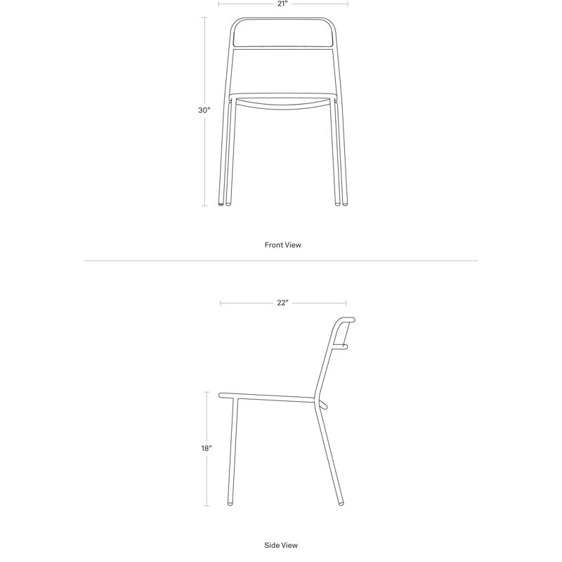 Trim Outdoor Dining Side Chair, Carmine
