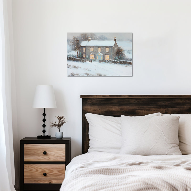 «Winter Scene Wall Art - Snow Winter House», H 12 po x l 16 po