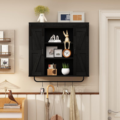 Wall Storage Cabinet with Two Sliding Barn Door