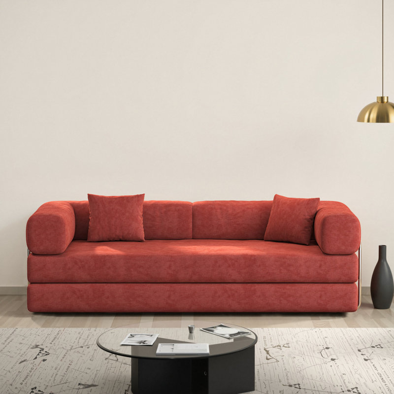 Boneless Contemporary Sofa, Orange