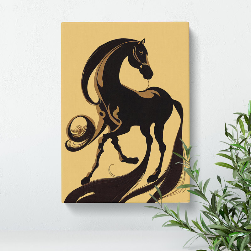 Art Nouveau Horse No.4 - Wrapped Canvas, 76cm H x 50cm W x 3cm D