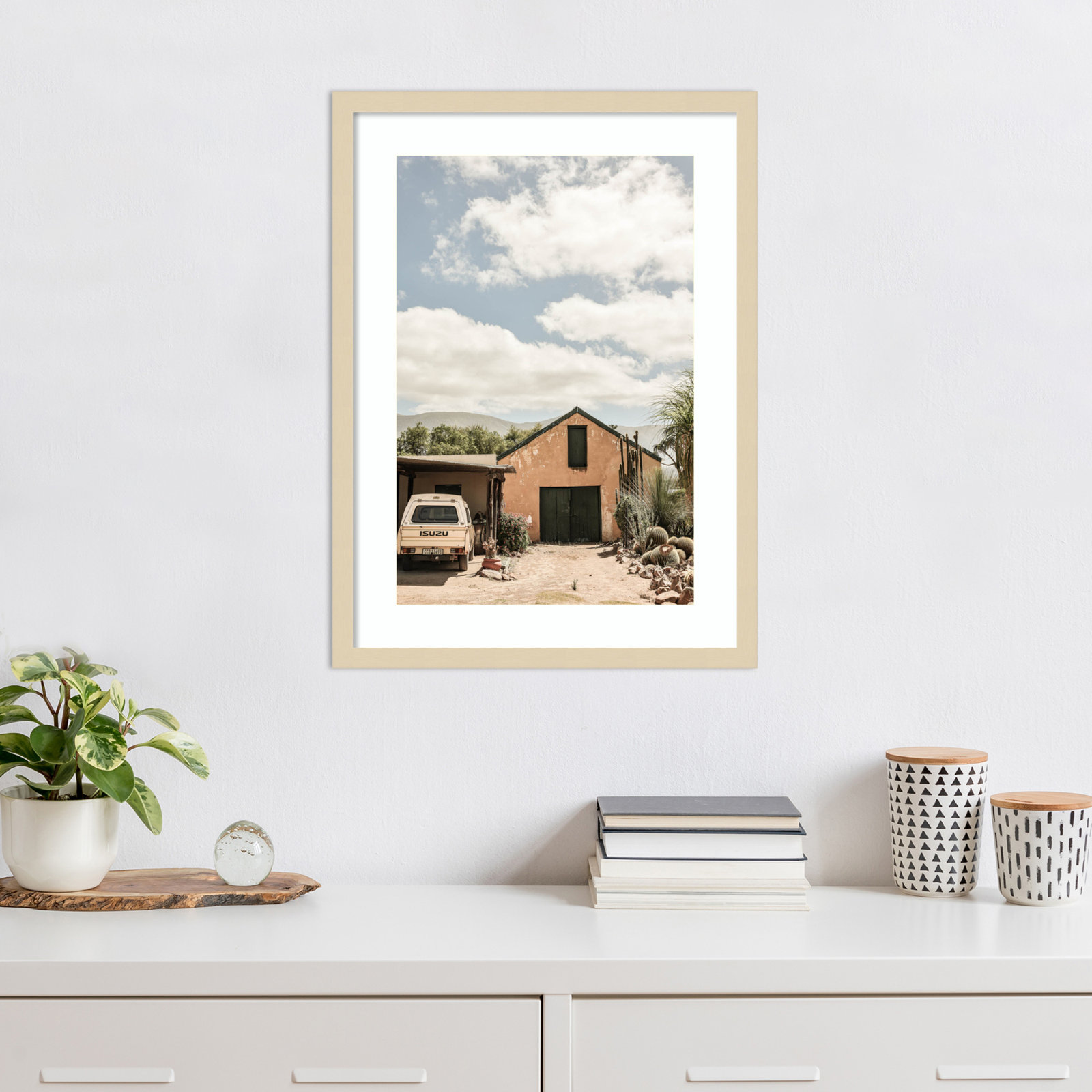 Karoo Farm House 02 by Shot by Clint Wood Framed Wall Art Print, Brown Framed, 25" H x 19" W