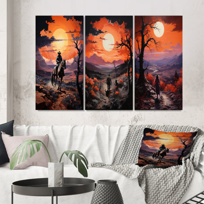 «Western Cowboy Rugged», 3 pièces sur toile