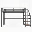 Lit mezzanine simple TG avec bureau et escalier de rangement