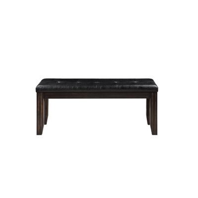 Urbana Black Synthetic Leather & Espresso Finish Bench