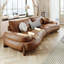 Canapé modulaire brun en cuir véritable-1498805066-1498805067