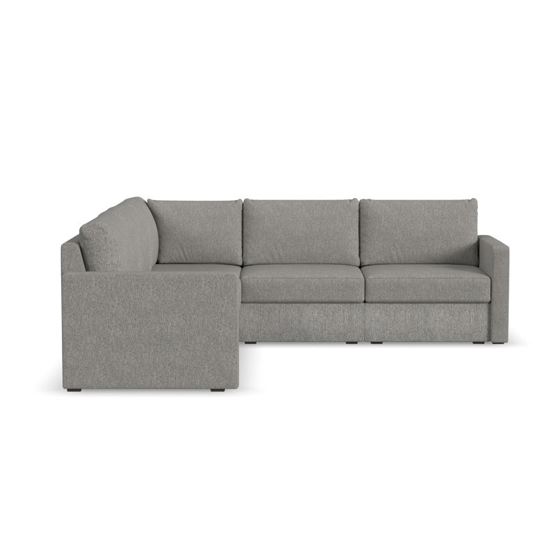 Canapé modulaire rembourré 5 pièces Flex, Mélange de polyester gris caillou foncé, H 37 po x l 102 po x P 38 po