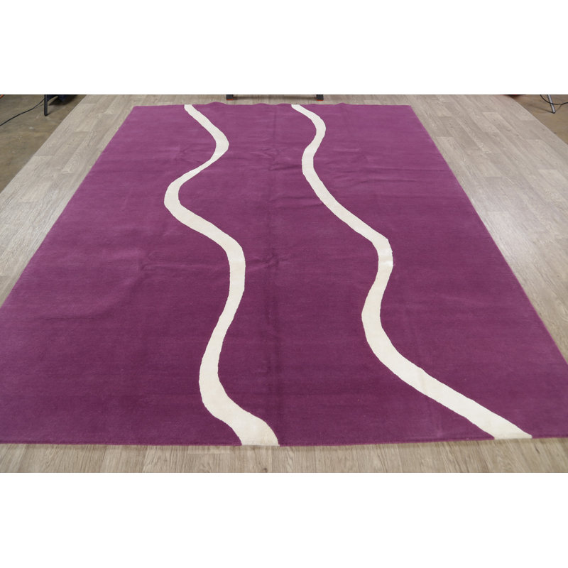 Tapis de surface en laine 8 pi 1 po x 9 pi 9 po one-of-kind-noué la mauve Festus